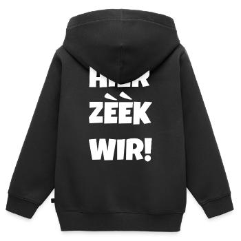 Hier zeek wir - Sweat Premium à capuche zippé enfant bio - noir - Dos - AI Model Kid Male (0cm)