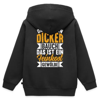 Das Ist Kein Dicker Bauch Das Ist Feinkostgewölbe - Kinder Premium Organic Zip Hoodie - Schwarz - Hinten - AI Model Kid Male (0cm)
