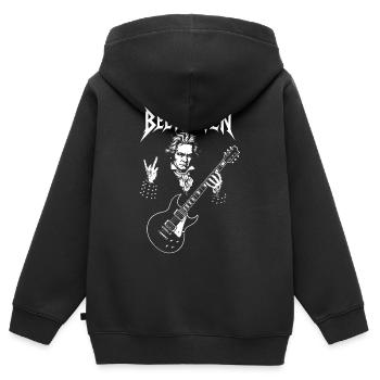 Beethoven Metal Gitarre - Kinder Premium Organic Zip Hoodie - Schwarz - Hinten - AI Model Kid Male (0cm)