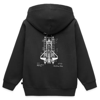 Plan de la navette spatiale - Sweat Premium à capuche zippé enfant bio - noir - Dos - AI Model Kid Male (0cm)