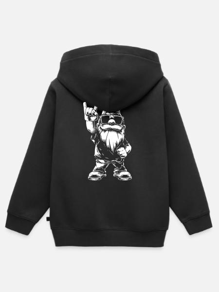 Heavy Metal Gartenzwerg Rockstyle - Kinder Premium Organic Zip Hoodie - Schwarz