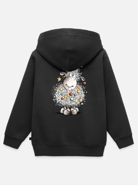 Fleece Navidad Schaf Weihnachten  - Kinder Premium Organic Zip Hoodie - Schwarz