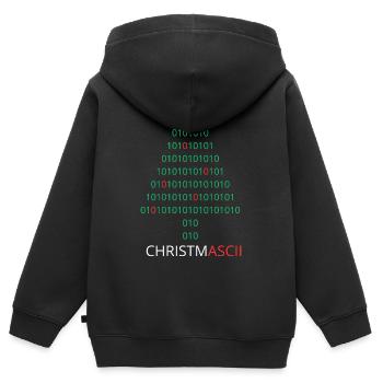 Christmascii - Sweat Premium à capuche zippé enfant bio - noir - Dos - AI Model Kid Male (0cm)
