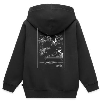 Pilates-Geräte-Bauplan - Kinder Premium Organic Zip Hoodie - Schwarz - Hinten - AI Model Kid Male (0cm)