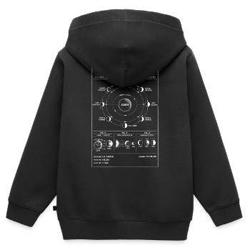 Mondphasenapparat-Diagramm - Kinder Premium Organic Zip Hoodie - Schwarz - Hinten - AI Model Kid Male (0cm)