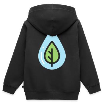Eco Drop Nature Conservation - Sweat Premium à capuche zippé enfant bio - noir - Dos - AI Model Kid Male (0cm)