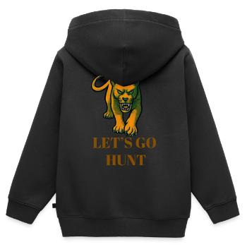Lets Go Hunt Panther  - Kids Premium Organic Zip-up Hoodie - black - Back - AI Model Kid Male (0cm)