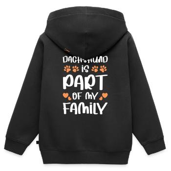 Mein Dackel ist Teil meiner Familie - Kinder Premium Organic Zip Hoodie - Schwarz - Hinten - AI Model Kid Male (0cm)