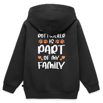 Mein Rottweiler ist Teil meiner Familie - Kinder Premium Organic Zip Hoodie - Schwarz - Hinten - AI Model Kid Male (0cm)