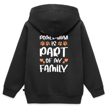 Mein Pomeranian ist Teil der Familie - Kinder Premium Organic Zip Hoodie - Schwarz - Hinten - AI Model Kid Male (0cm)