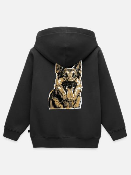 Deutscher Schäferhund - Kinder Premium Organic Zip Hoodie - Schwarz