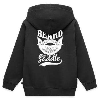 Bart zum Sattel Vintage-Logo - Kinder Premium Organic Zip Hoodie - Schwarz - Hinten - AI Model Kid Male (0cm)