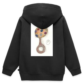 Bébé râle de bois - Sweat Premium à capuche zippé enfant bio - noir - Dos - AI Model Kid Male (0cm)