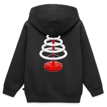 Sapin de Noël électrique - Sweat Premium à capuche zippé enfant bio - noir - Dos - AI Model Kid Male (0cm)