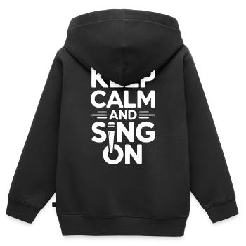Chor - Keep calm and sing on für Sänger Sängerin - Kinder Premium Organic Zip Hoodie - Schwarz - Hinten - AI Model Kid Male (0cm)