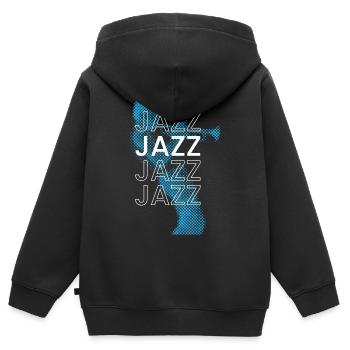 Jazzclub-Poster - Kinder Premium Organic Zip Hoodie - Schwarz - Hinten - AI Model Kid Male (0cm)