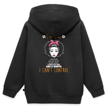 Sternzeichen Löwe - Kinder Premium Organic Zip Hoodie - Schwarz - Hinten - AI Model Kid Male (0cm)