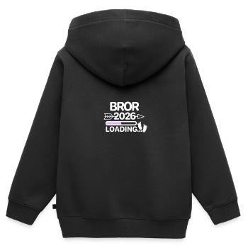 Bror 2026 norwegisch - Kinder Premium Organic Zip Hoodie - Schwarz - Hinten - AI Model Kid Male (0cm)