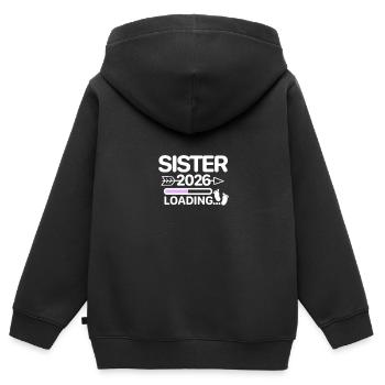 Sister 2026 - Kinder Premium Organic Zip Hoodie - Schwarz - Hinten - AI Model Kid Male (0cm)