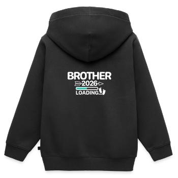 Brother 2026 - Kinder Premium Organic Zip Hoodie - Schwarz - Hinten - AI Model Kid Male (0cm)