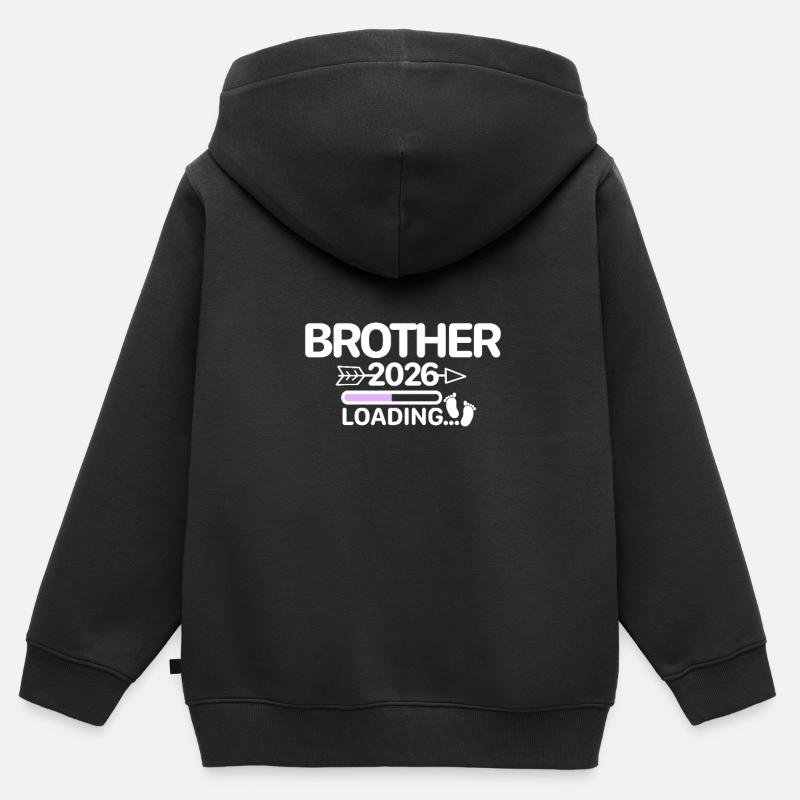 Frère 2026 - Sweat Premium à capuche zippé enfant bio - noir