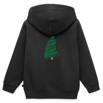 Weihnachtsbaum - Kinder Premium Organic Zip Hoodie - Schwarz - Hinten - AI Model Kid Male (0cm)