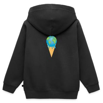 Nachhaltigkeit - Kinder Premium Organic Zip Hoodie - Schwarz - Hinten - AI Model Kid Male (0cm)