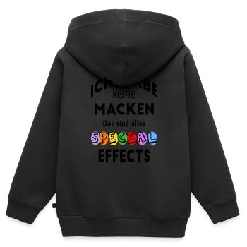 Ich habe keine Macken Special Effects bekloppt - Kinder Premium Organic Zip Hoodie - Schwarz - Hinten - AI Model Kid Male (0cm)