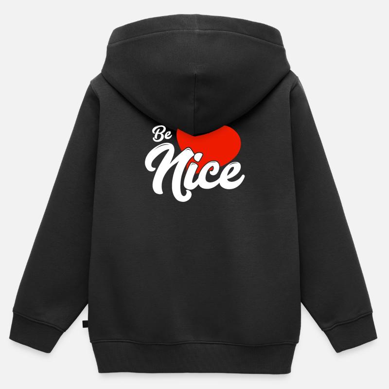 Soyez gentil - Sweat Premium à capuche zippé enfant bio - noir