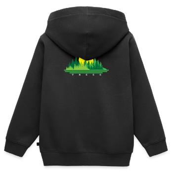 Arbre - Sweat Premium à capuche zippé enfant bio - noir - Dos - AI Model Kid Male (0cm)