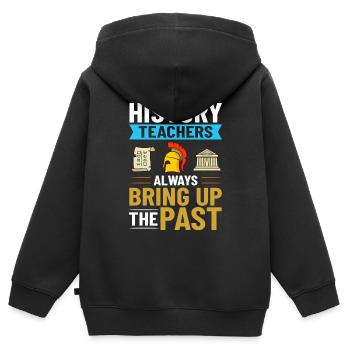Professeur d’histoire Professeur de leçon Historien - Sweat Premium à capuche zippé enfant bio - noir - Dos - AI Model Kid Male (0cm)