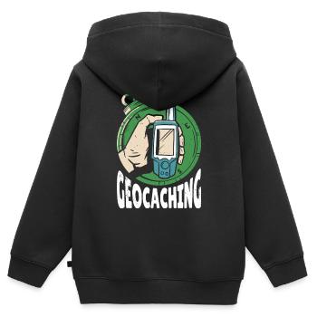 Coordonnées GPS de géocaching Hobby - Sweat Premium à capuche zippé enfant bio - noir - Dos - AI Model Kid Male (0cm)