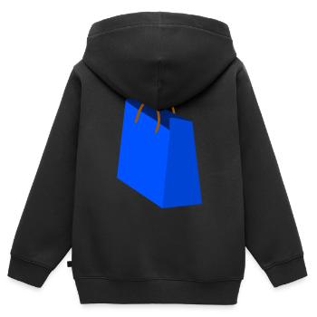 Einkauf Tasche - Kinder Premium Organic Zip Hoodie - Schwarz - Hinten - AI Model Kid Male (0cm)