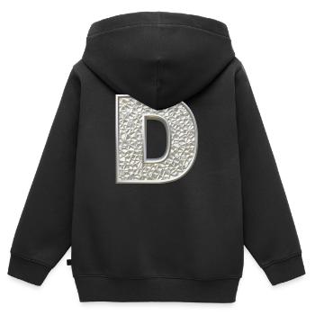 D, letter, letter D, initial, initial D, monogram, - Kinder Premium Organic Zip Hoodie - Schwarz - Hinten - AI Model Kid Male (0cm)