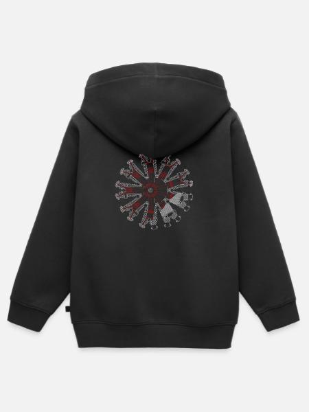 Sternmotor - Kinder Premium Organic Zip Hoodie - Schwarz