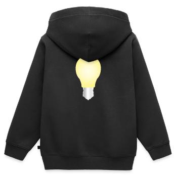 light bulb - Kids Premium Organic Zip-up Hoodie - black - Back - AI Model Kid Male (0cm)