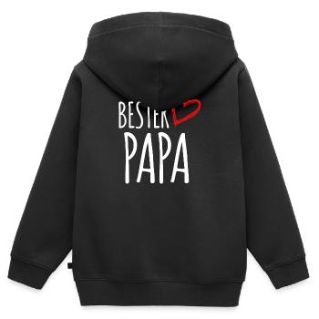 bester Papa - Kinder Premium Organic Zip Hoodie - Schwarz - Hinten - AI Model Kid Male (0cm)