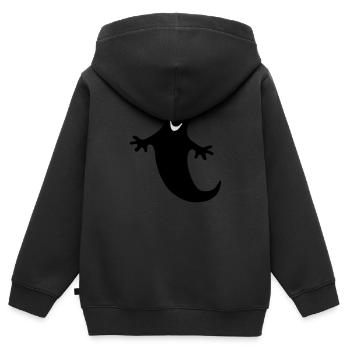 Fröhlicher Geist - Kinder Premium Organic Zip Hoodie - Schwarz - Hinten - AI Model Kid Male (0cm)