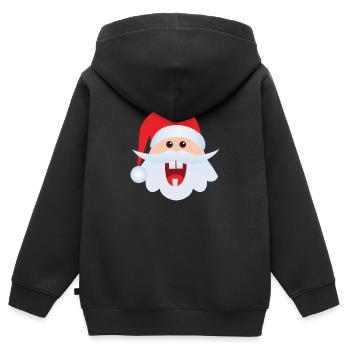 Drôle de père Noël ! Funny Santa Claus - Sweat Premium à capuche zippé enfant bio - noir - Dos - AI Model Kid Male (0cm)