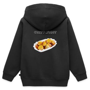 Team Currywurst - Kinder Premium Organic Zip Hoodie - Schwarz - Hinten - AI Model Kid Male (0cm)