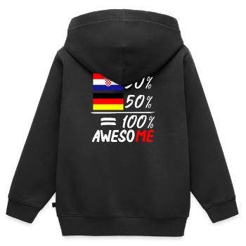 50% Kroatisch 50% Deutsch - Kinder Premium Organic Zip Hoodie - Schwarz - Hinten - AI Model Kid Male (0cm)