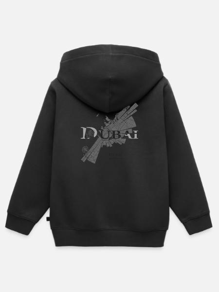 Dubai Karte - Kinder Premium Organic Zip Hoodie - Schwarz