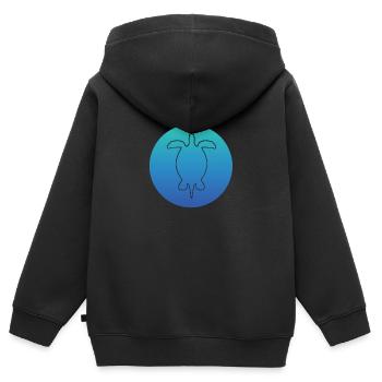 Turtle Schildkröte turtle - Kinder Premium Organic Zip Hoodie - Schwarz - Hinten - AI Model Kid Male (0cm)