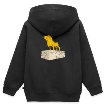 Goldenes Kalb - Kinder Premium Organic Zip Hoodie - Schwarz - Hinten - AI Model Kid Male (0cm)