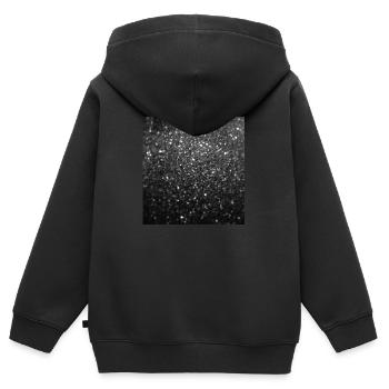 Sparkling Black Glitter - Kids Premium Organic Zip-up Hoodie - black - Back - AI Model Kid Male (0cm)
