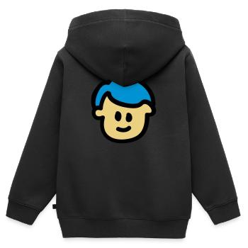 cute boy - kleiner Junge 3 - Kinder Premium Organic Zip Hoodie - Schwarz - Hinten - AI Model Kid Male (0cm)