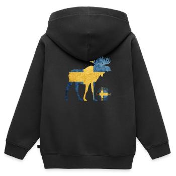 Schweden Sverige Norden Skandinavia Viking Graffitti - Kinder Premium Organic Zip Hoodie - Schwarz - Hinten - AI Model Kid Male (0cm)