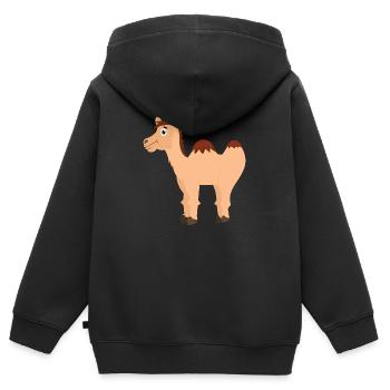 Kamel - Kinder Premium Organic Zip Hoodie - Schwarz - Hinten - AI Model Kid Male (0cm)