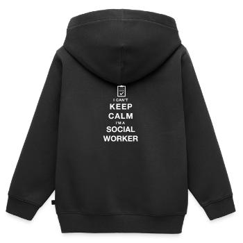 Ich Bin Ein Sozialarbeiter - Kinder Premium Organic Zip Hoodie - Schwarz - Hinten - AI Model Kid Male (0cm)