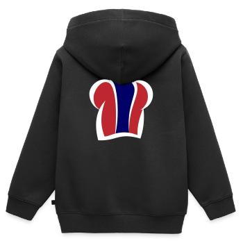 Chapeau de chef thaïlandais Cuisine Chef thaïlandais - Sweat Premium à capuche zippé enfant bio - noir - Dos - AI Model Kid Male (0cm)